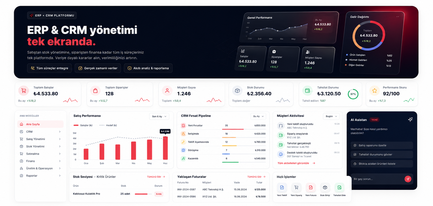 ERP / CRM ekran görüntüsü
